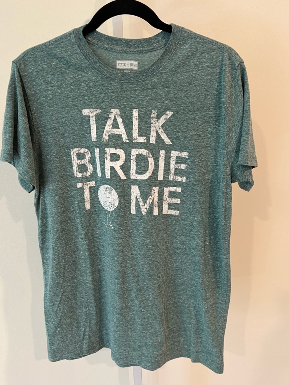 Talk Birdie to Me Green White Graphic Tee Shirt Adult Medium by State of Mine